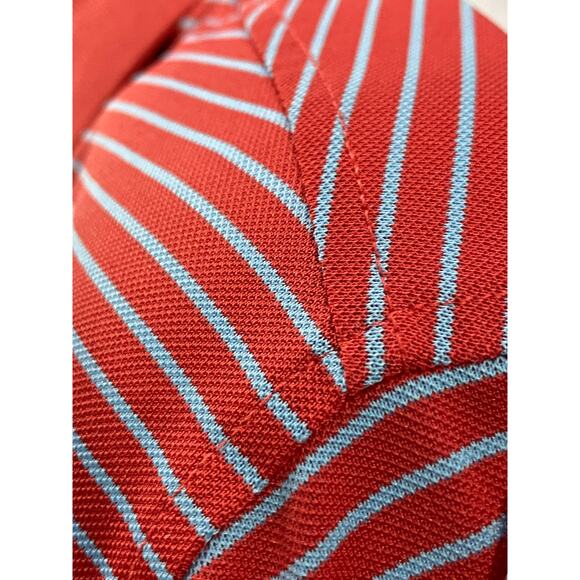 Fennec Polo Shirt Performance Golf Red Gray Striped Short Sleeve Men's Large - Picture 7 of 8